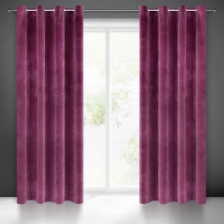 Zasłona ciemnofioletowa z ekskluzywnego matowego welwetu 140x250 cm przelotka RIA Diva Line Eurofirany