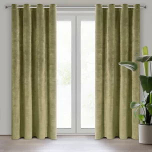 Zasłona oliwkowa z ekskluzywnego matowego welwetu 140x250 cm przelotka RIA Diva Line Eurofirany