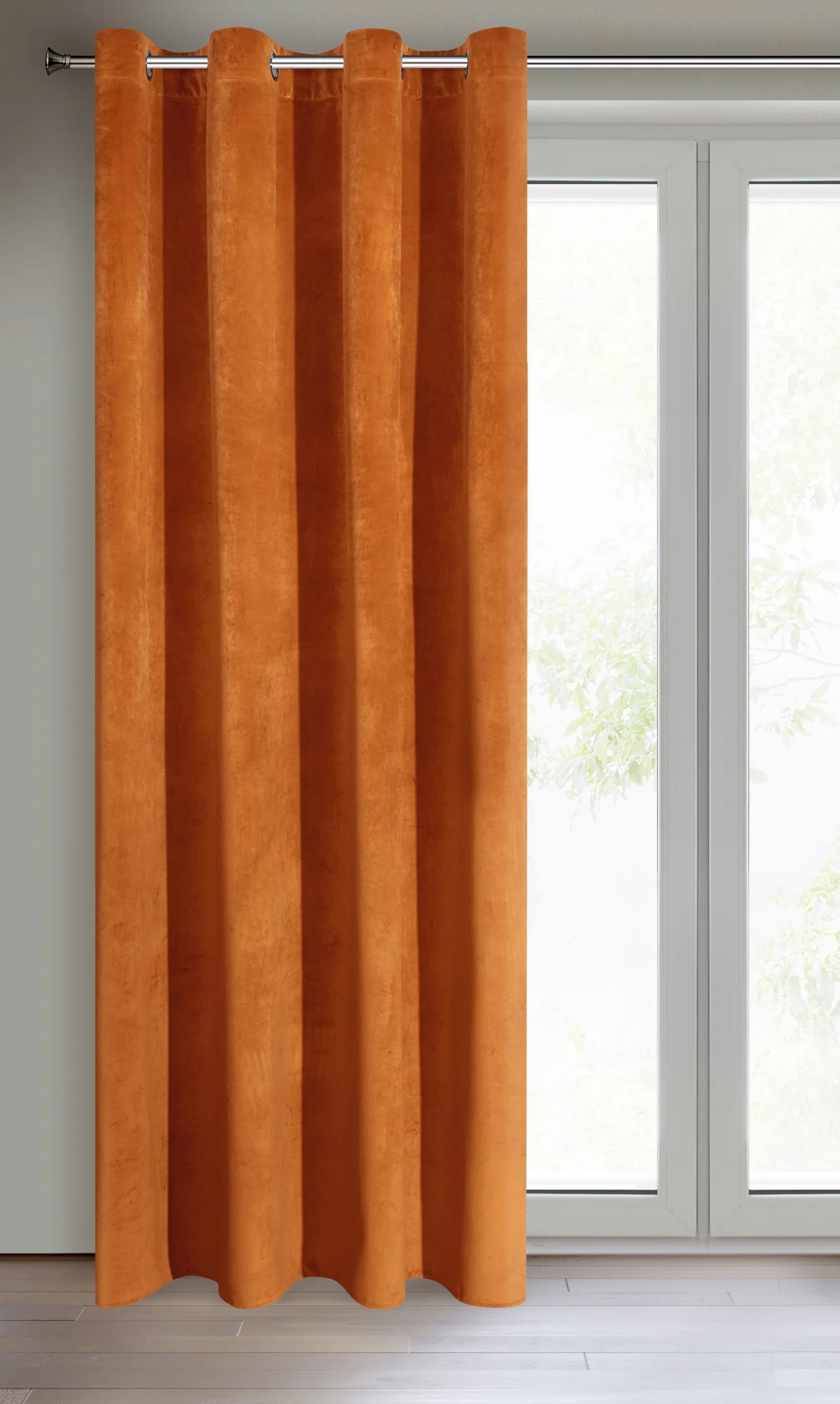 Zasłona ruda z ekskluzywnego matowego welwetu 140x250 cm przelotka RIA Diva Line Eurofirany