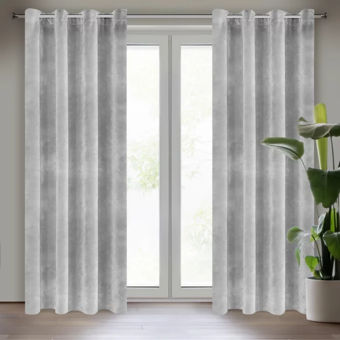 Zasłona stalowa z ekskluzywnego matowego welwetu 140x250 cm przelotka RIA Diva Line Eurofirany