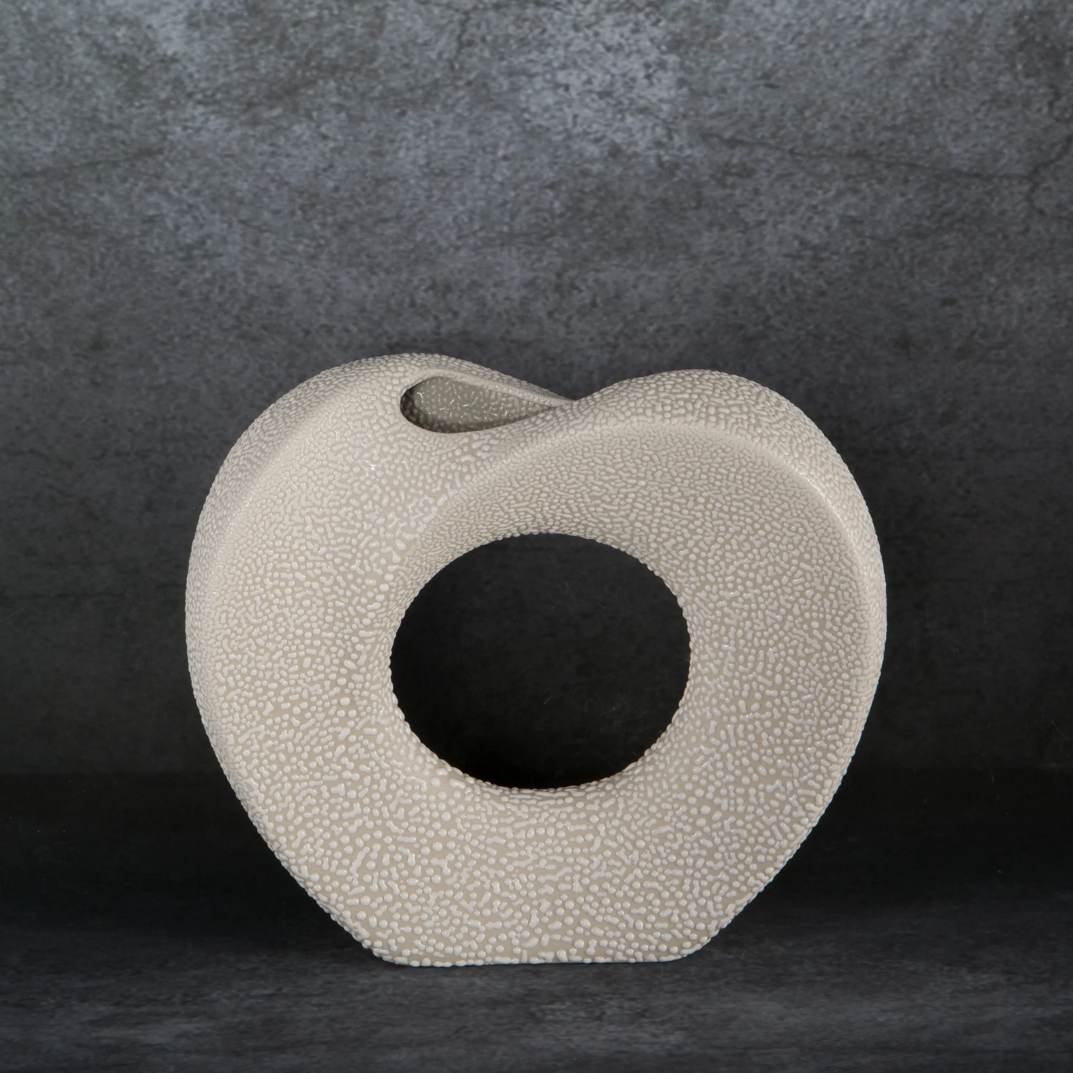 Wazon ceramiczny RISO kremowy o fantazyjnym kształcie 23x6x21 cm Eurofirany