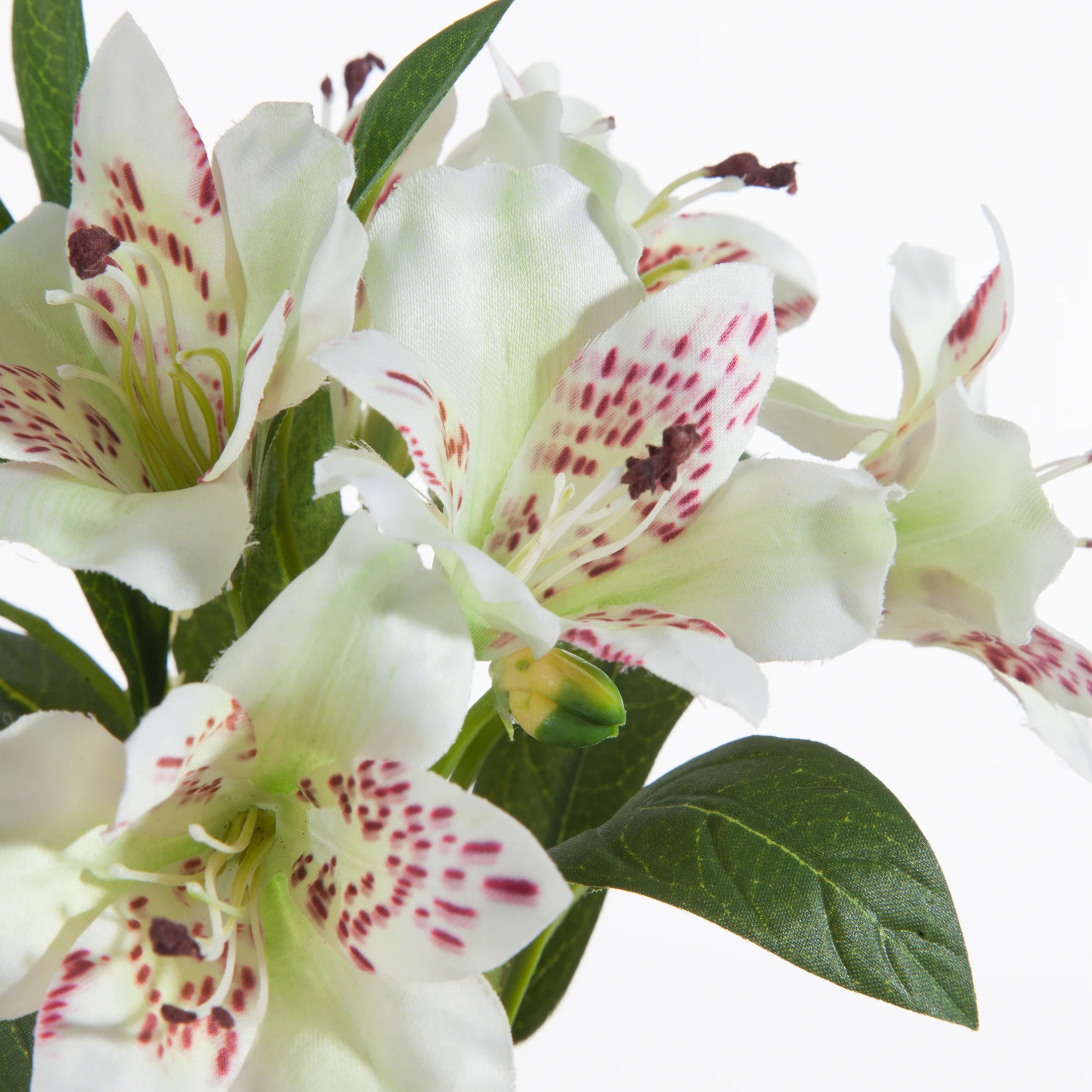 Kwiat sztuczny rododendron biało, fioletowy 48 cm
