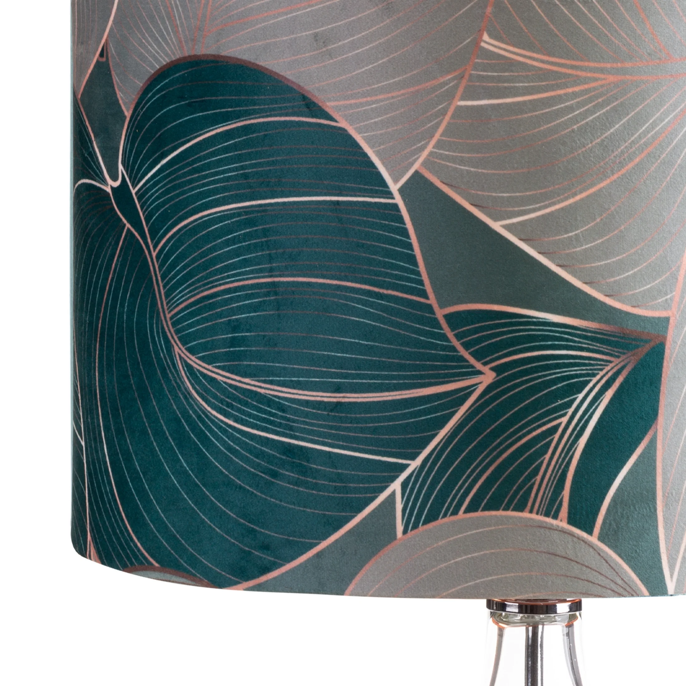 Lampa stołowa szałwiowa SALVIA 4 z welwetowym abażurem i szklaną podstawą Limited Collection Eurofirany