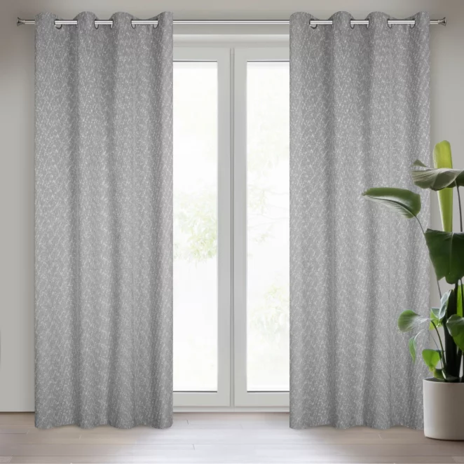 Zasłona stalowa w stylu eko 140x260 cm przelotka SANDI Eurofirany
