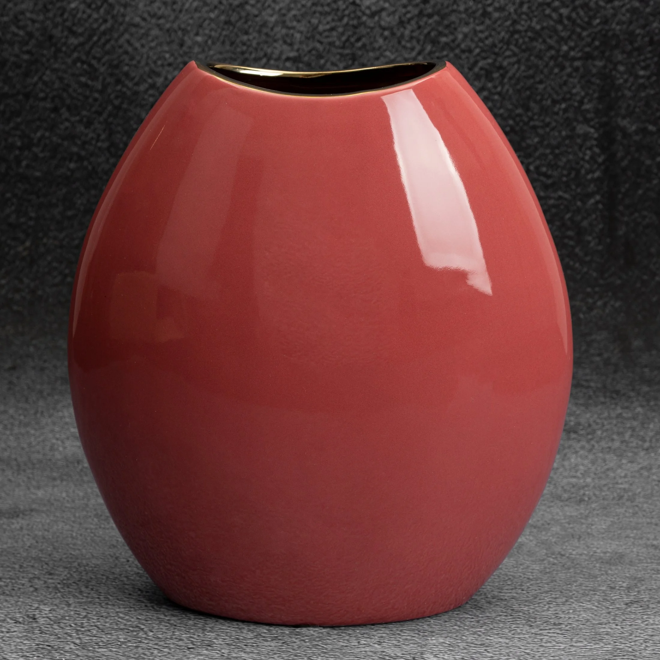 Wazon ceramiczny ciemnoróżowy Sibel gładki i nowoczesny design Eurofirany