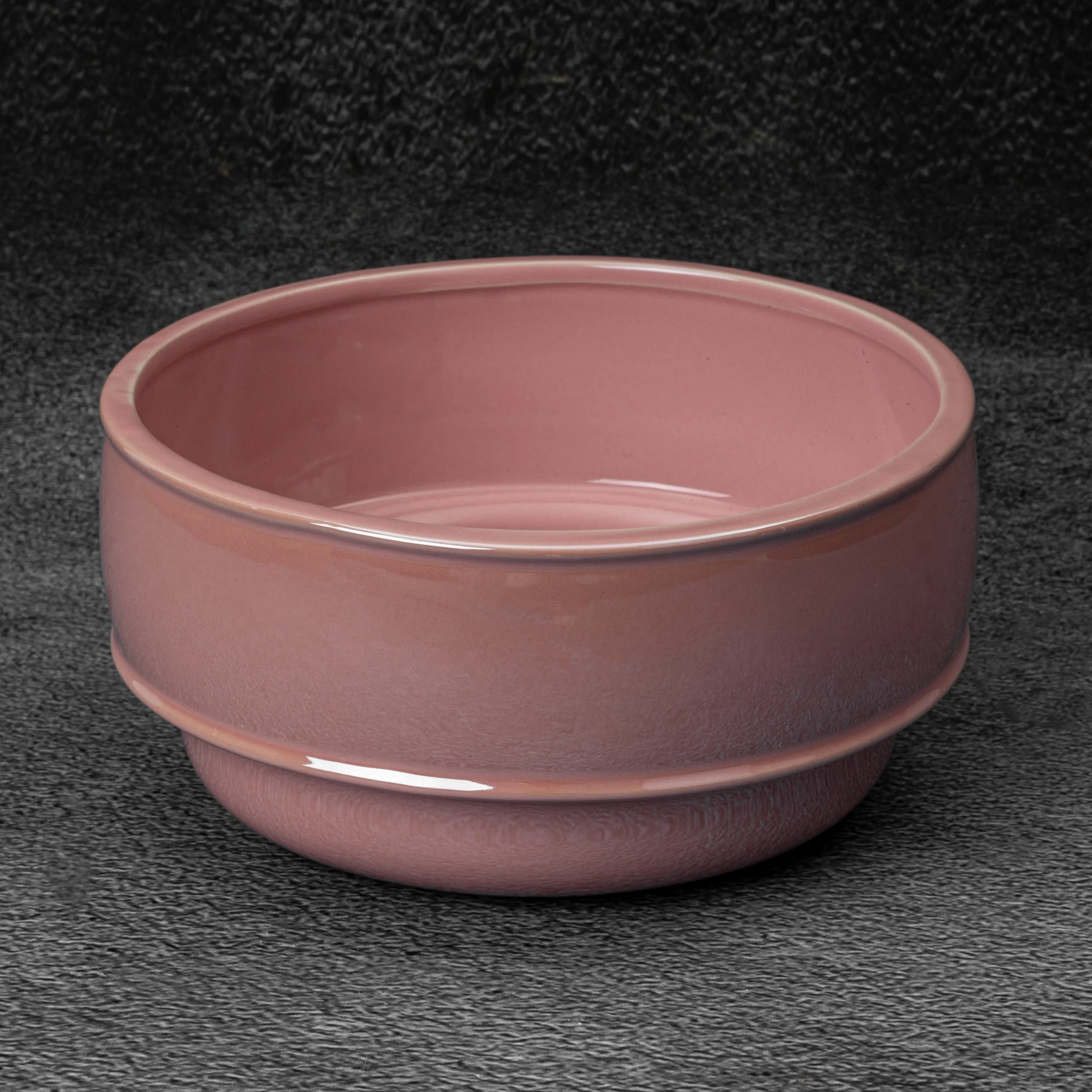 Misa ceramiczna dekoracyjna różowa z perłowym połyskiem średnica 20x10cm SIMONA Eurofirany