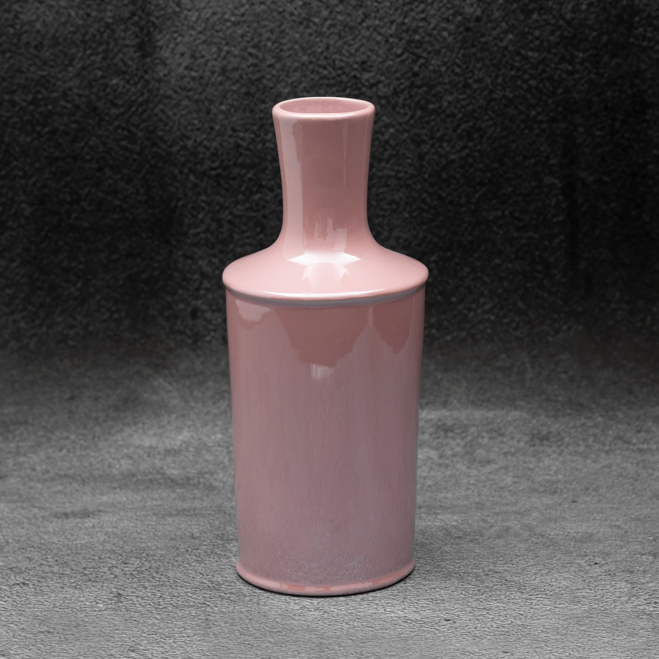 SIMONA 1 RÓŻOWY WAZON CERAMICZNY Z PERŁOWYM POŁYSKIEM 12x27 cm EUROFIRANY