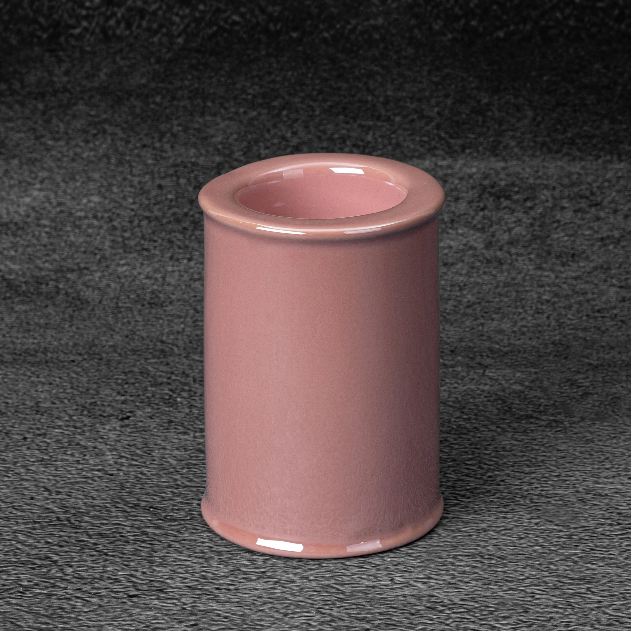 Świecznik ceramiczny różowy w formie walca z perłowym połyskiem średnica 7x10 cm SIMONA Eurofirany
