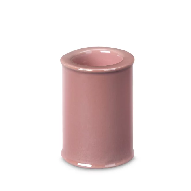 Świecznik ceramiczny różowy w formie walca z perłowym połyskiem średnica 7x10 cm SIMONA Eurofirany