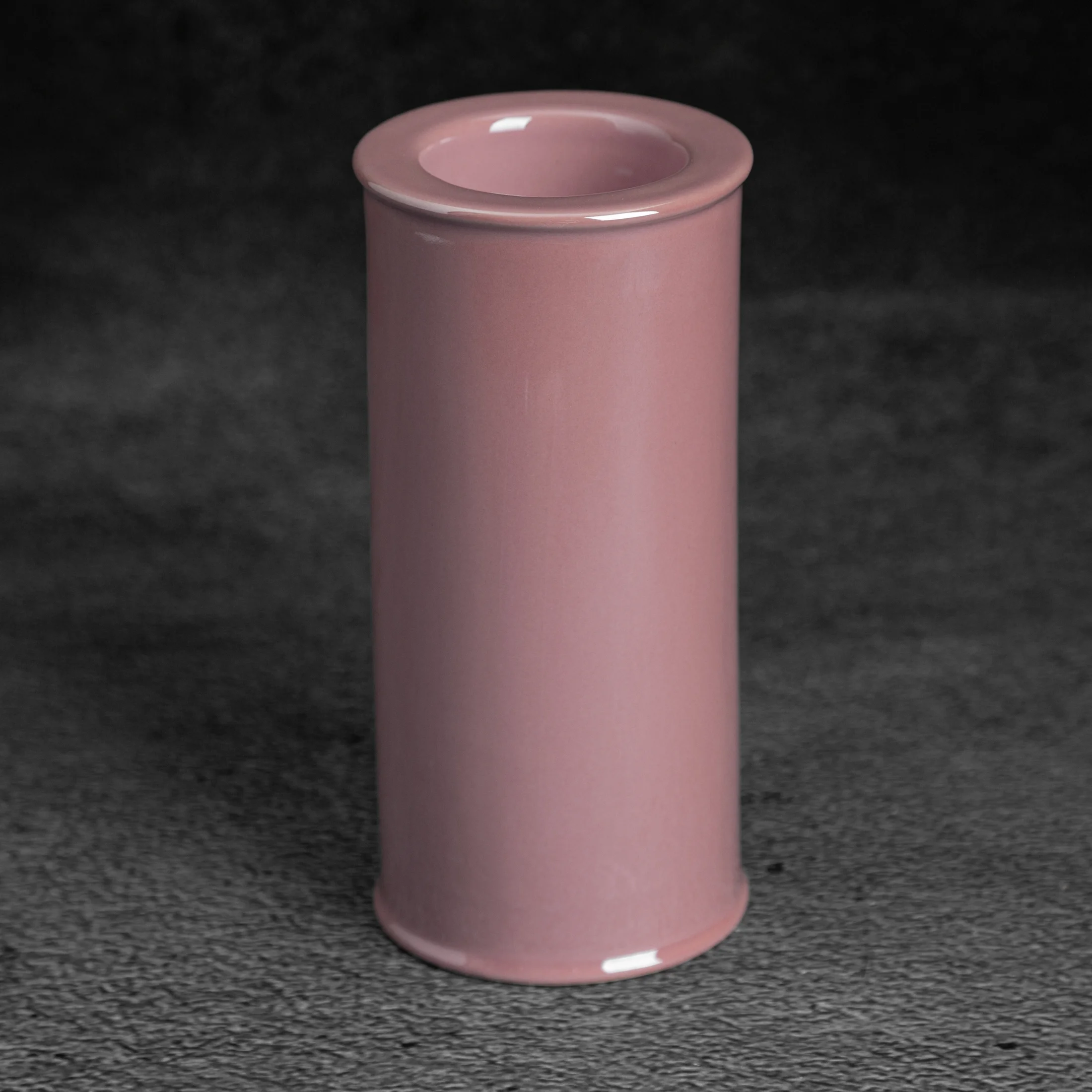 Świecznik ceramiczny różowy w formie walca z perłowym połyskiem średnica 7x15 cm SIMONA Eurofirany