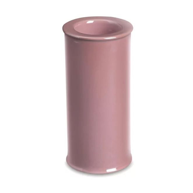 Świecznik ceramiczny różowy w formie walca z perłowym połyskiem średnica 7x15 cm SIMONA Eurofirany
