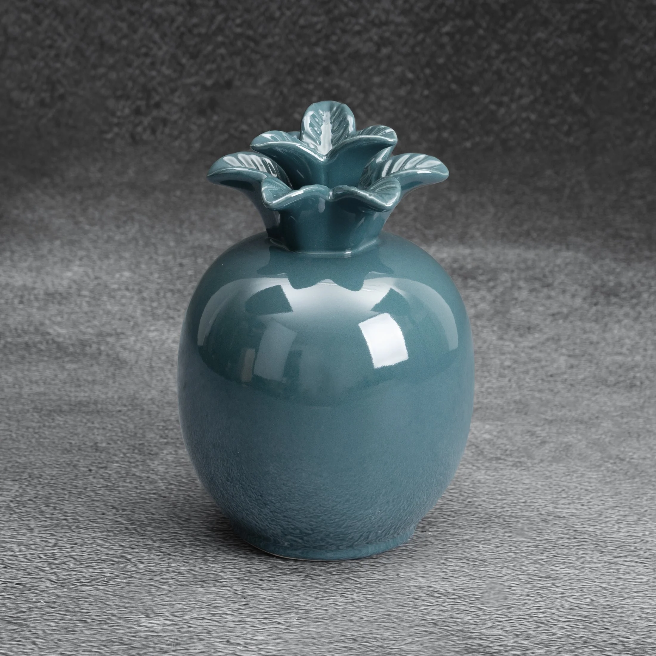 Figurka ceramiczna turkusowa ananas z perłowym połyskiem średnica 11x16 cm SIMONA Eurofirany