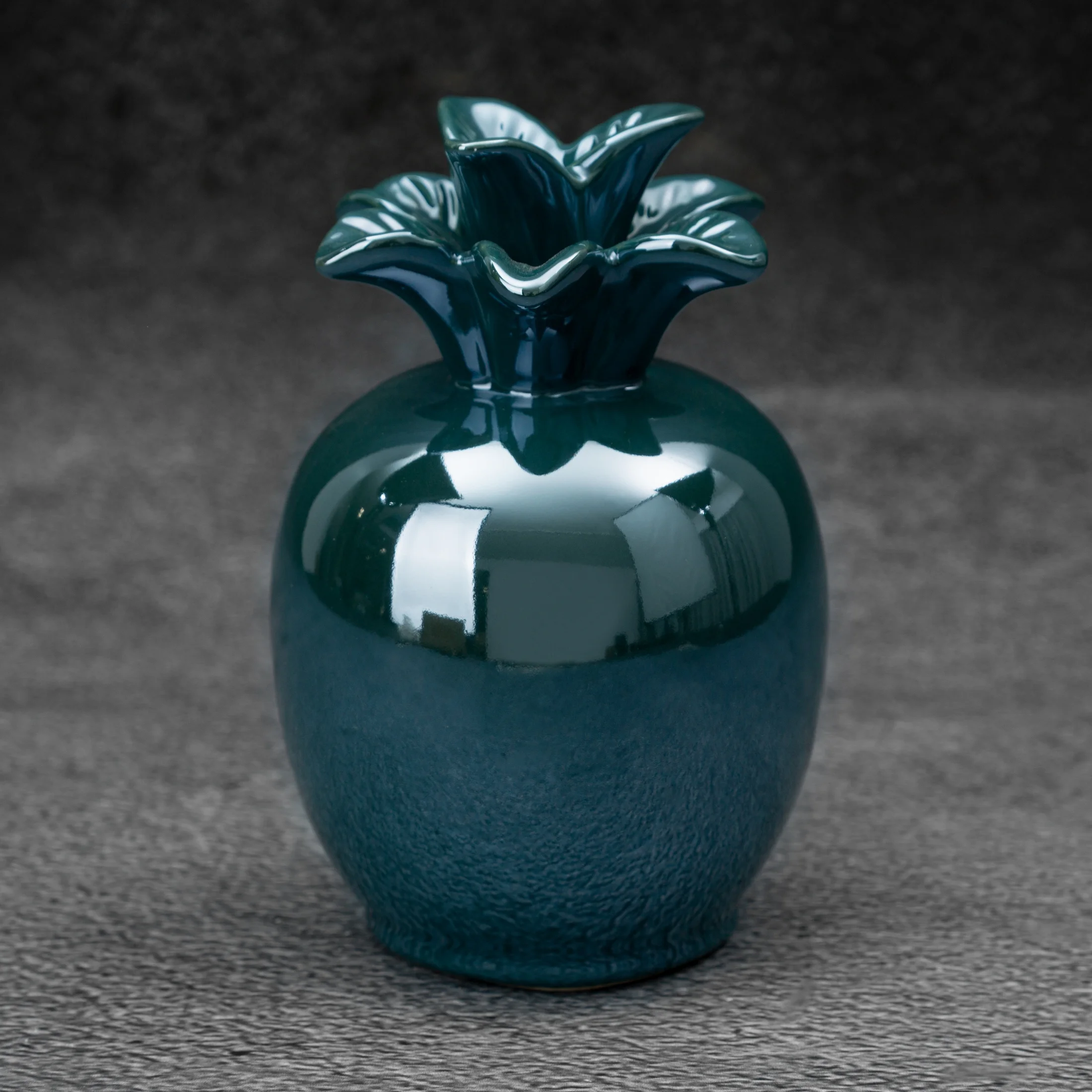 Figurka ceramiczna turkusowa ananas z perłowym połyskiem średnica 9x14 cm SIMONA Eurofirany
