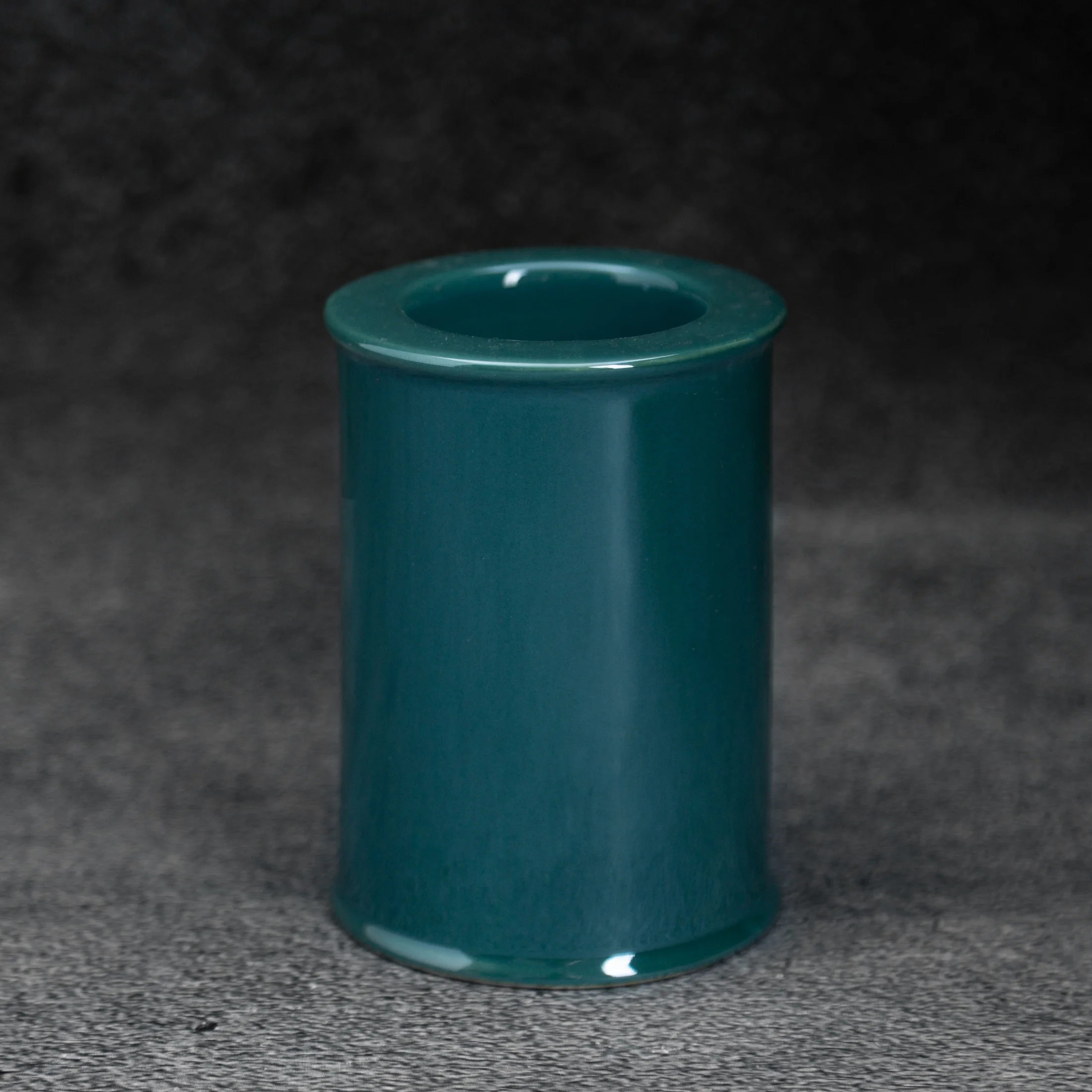 Świecznik ceramiczny turkusowy w formie walca z perłowym połyskiem średnica 7x10 cm SIMONA Eurofirany