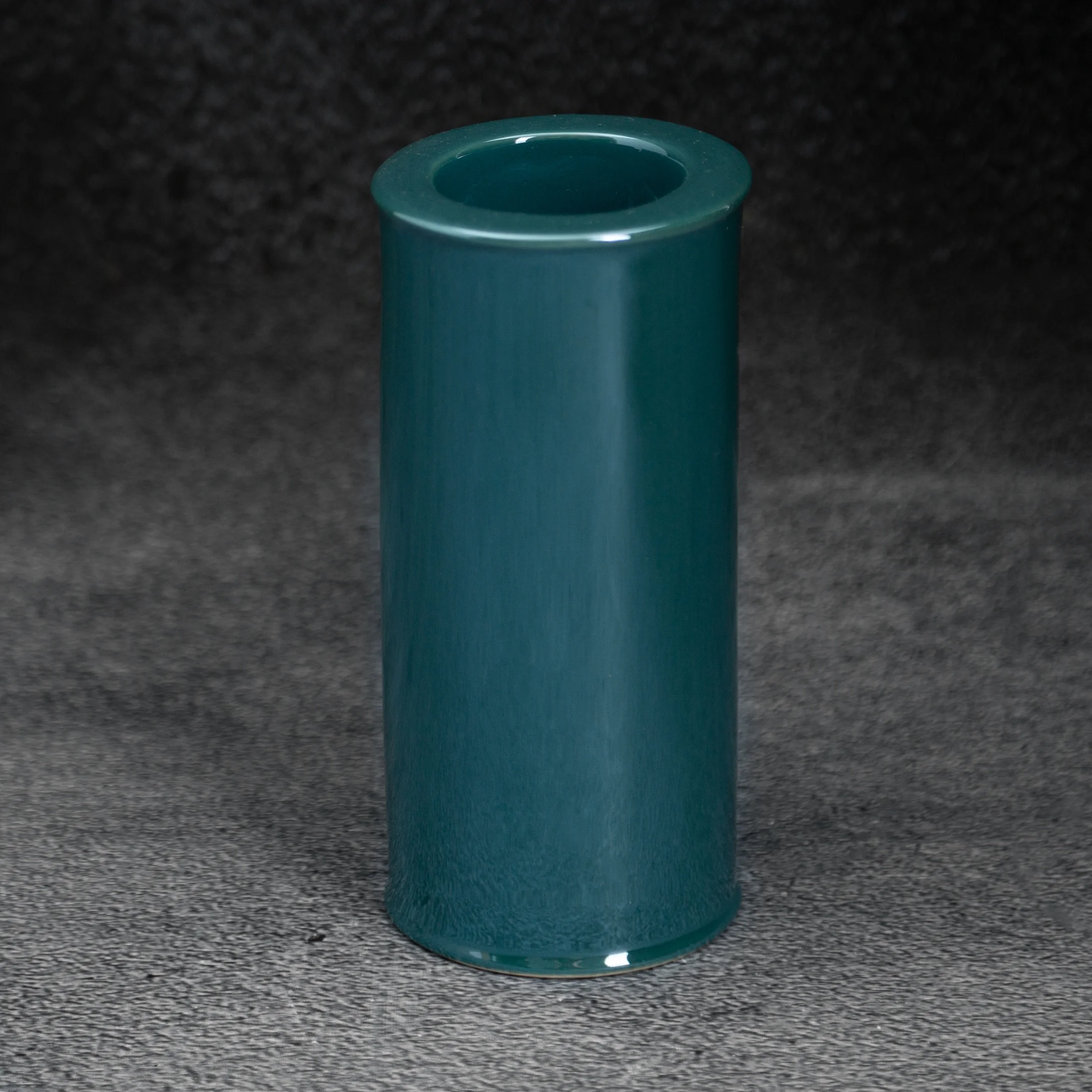 Świecznik ceramiczny turkusowy w formie walca z perłowym połyskiem średnica 7x15 cm SIMONA Eurofirany