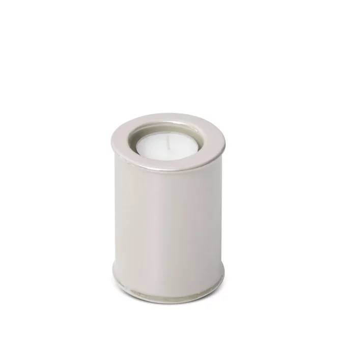 Świecznik ceramiczny perłowy w formie walca z połyskiem średnica 7x10 cm SIMONA Eurofirany