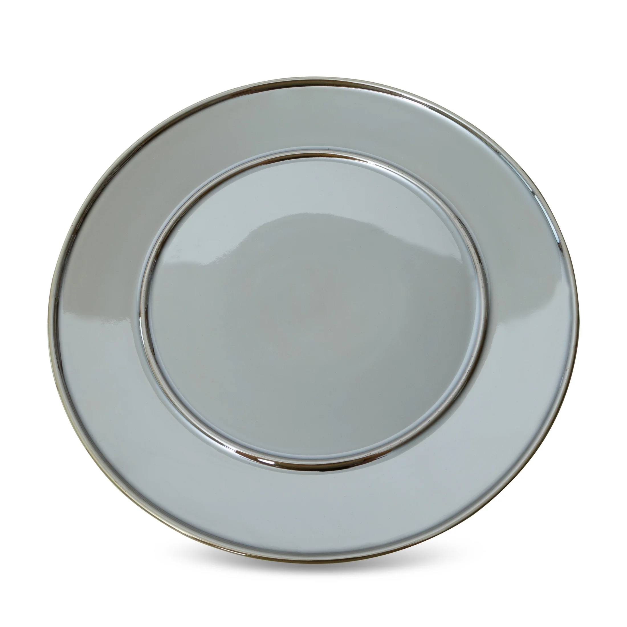 Talerz ceramiczny oliwkowy dekoracyjny z perłowym połyskiem średnica 30x2 cm SIMONA Eurofirany