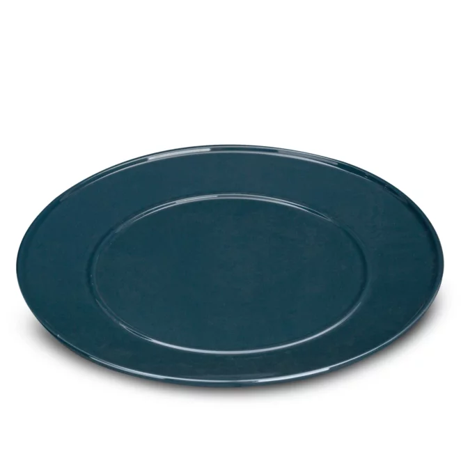 Talerz ceramiczny granatowy dekoracyjny  z perłowym połyskiem średnica 30x2 cm SIMONA Eurofirany