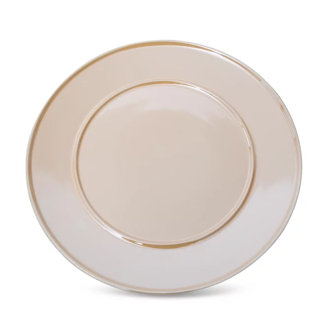 Talerz ceramiczny beżowy dekoracyjny z perłowym połyskiem średnica 30x2 cm SIMONA Eurofirany