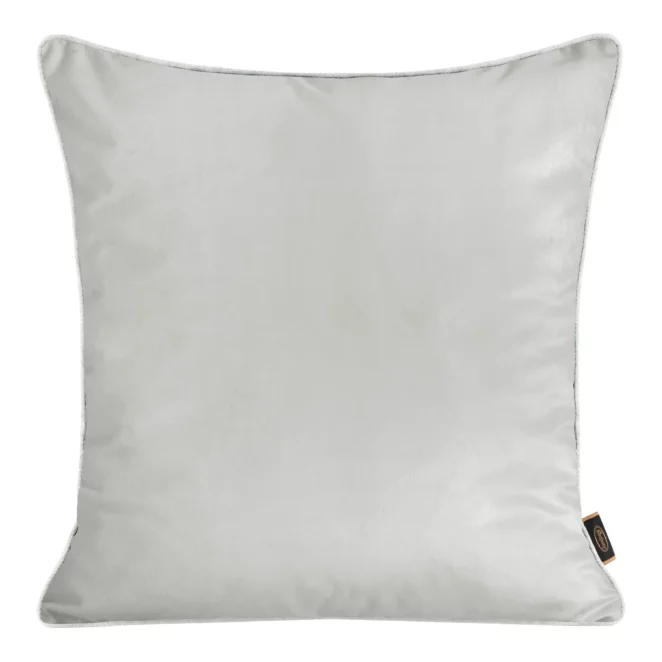 Poszewka na poduszkę 45x45 cm welwetowa, dwustronna i imitacji lnu z wypustką na brzegach jasnopopielata VELVET 57 EUROFIRANY PREMIUM