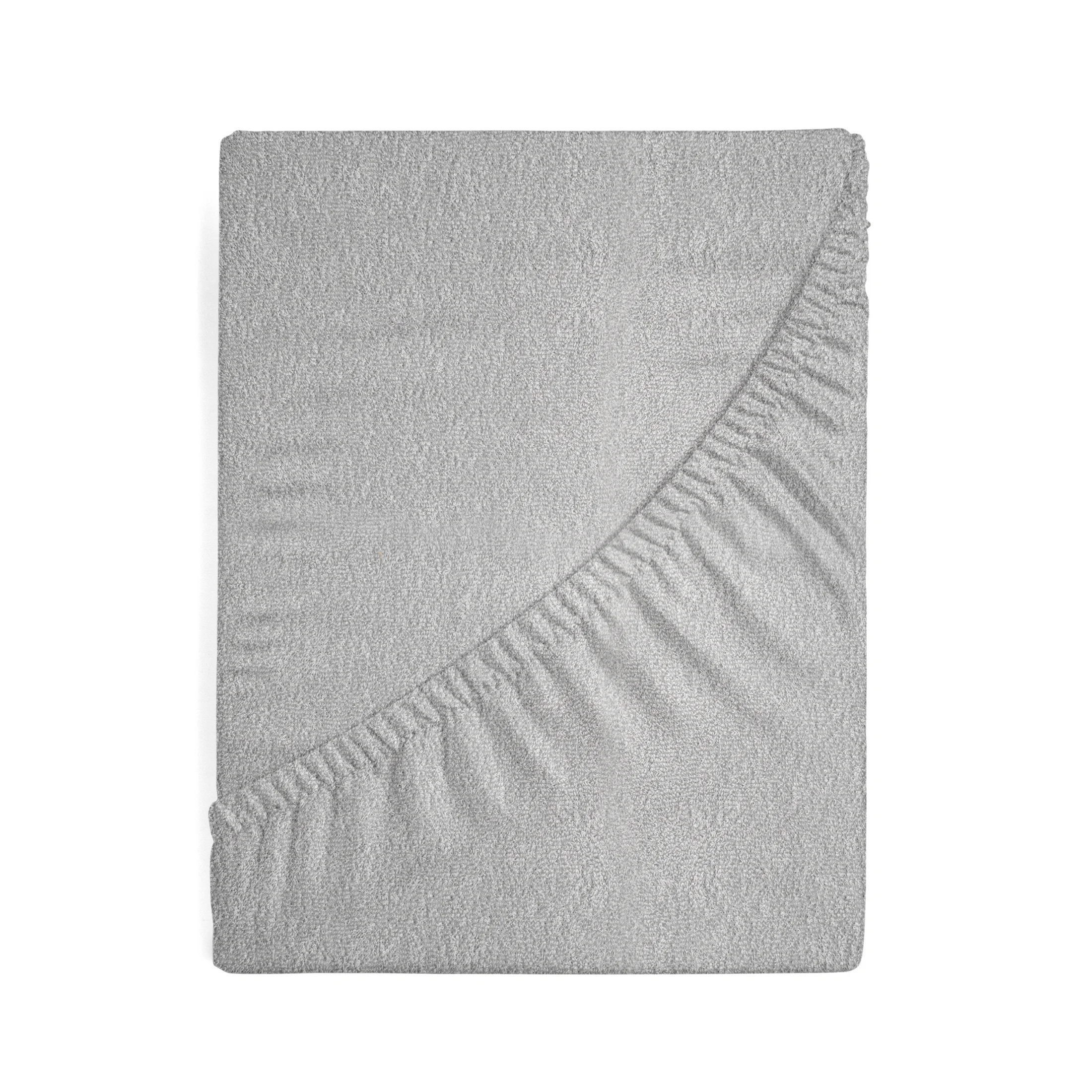 Prześcieradło frotte z gumką 90x200 cm z bawełny kolor jasnoszary 170 g/m2 Design 91 Eurofirany
