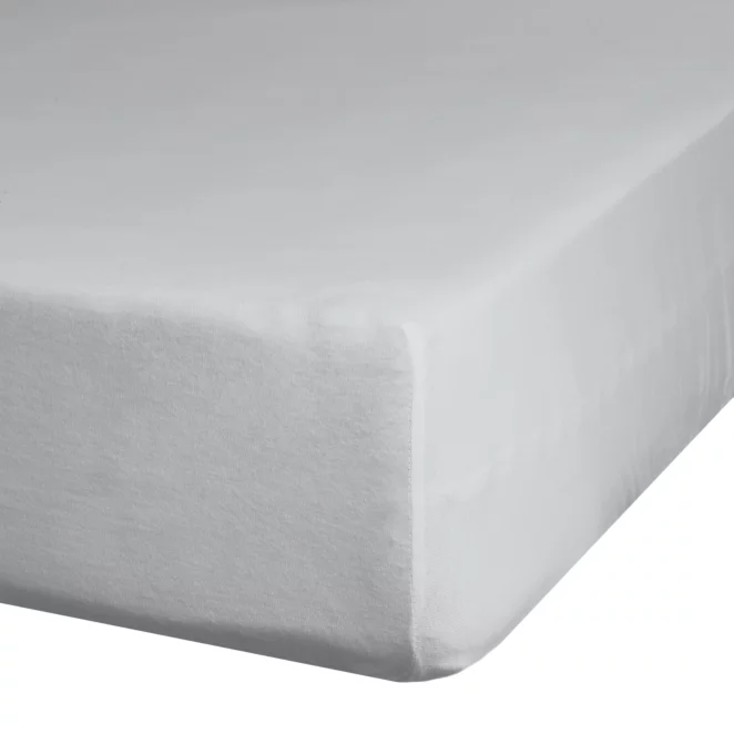 Prześcieradło jersey z gumką 90x200 cm z bawełny kolor jasnoszary 125 g/m2 Design 91 Eurofirany