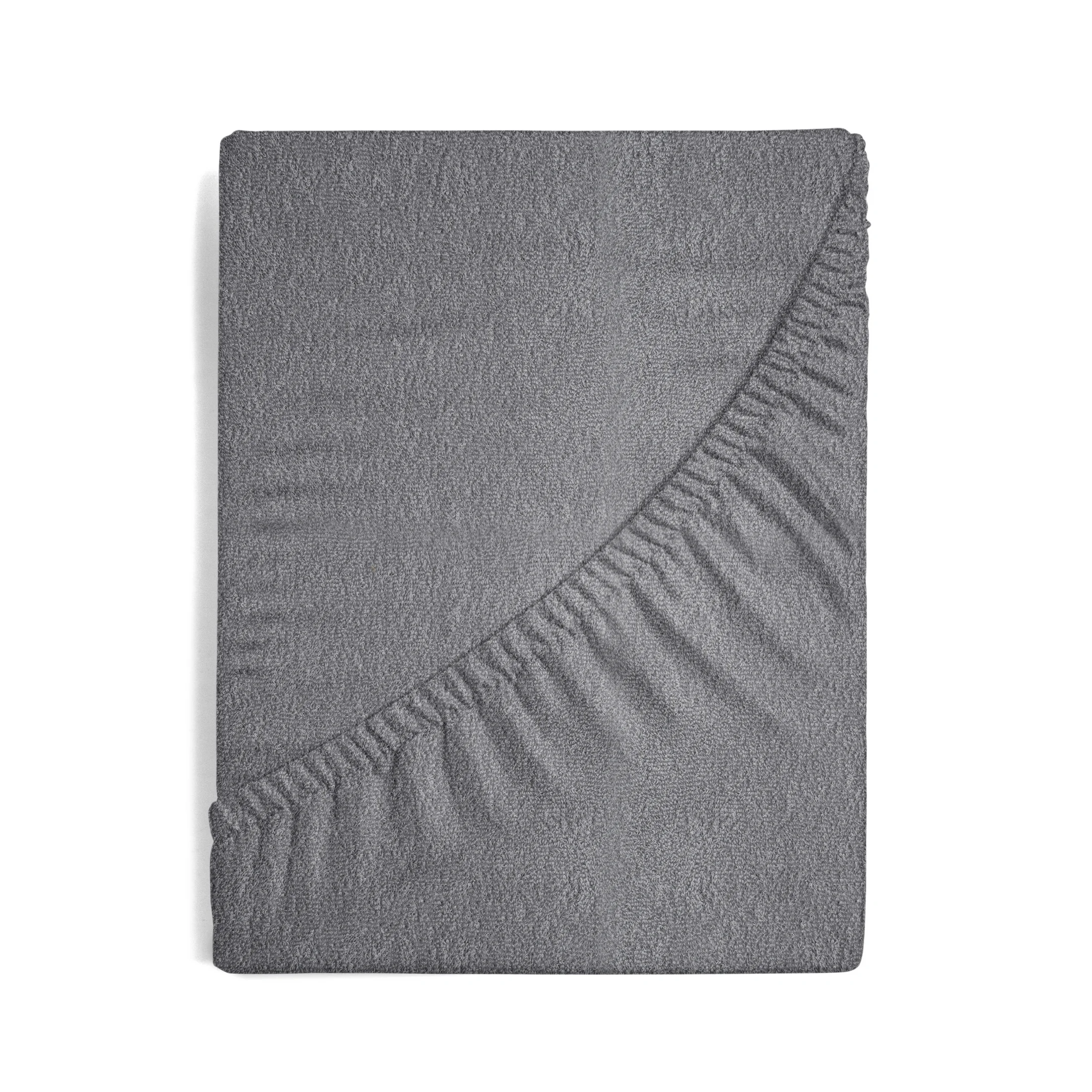Prześcieradło frotte z gumką 160x200 cm z bawełny kolor stalowy 170 g/m2 Design 91 Eurofirany
