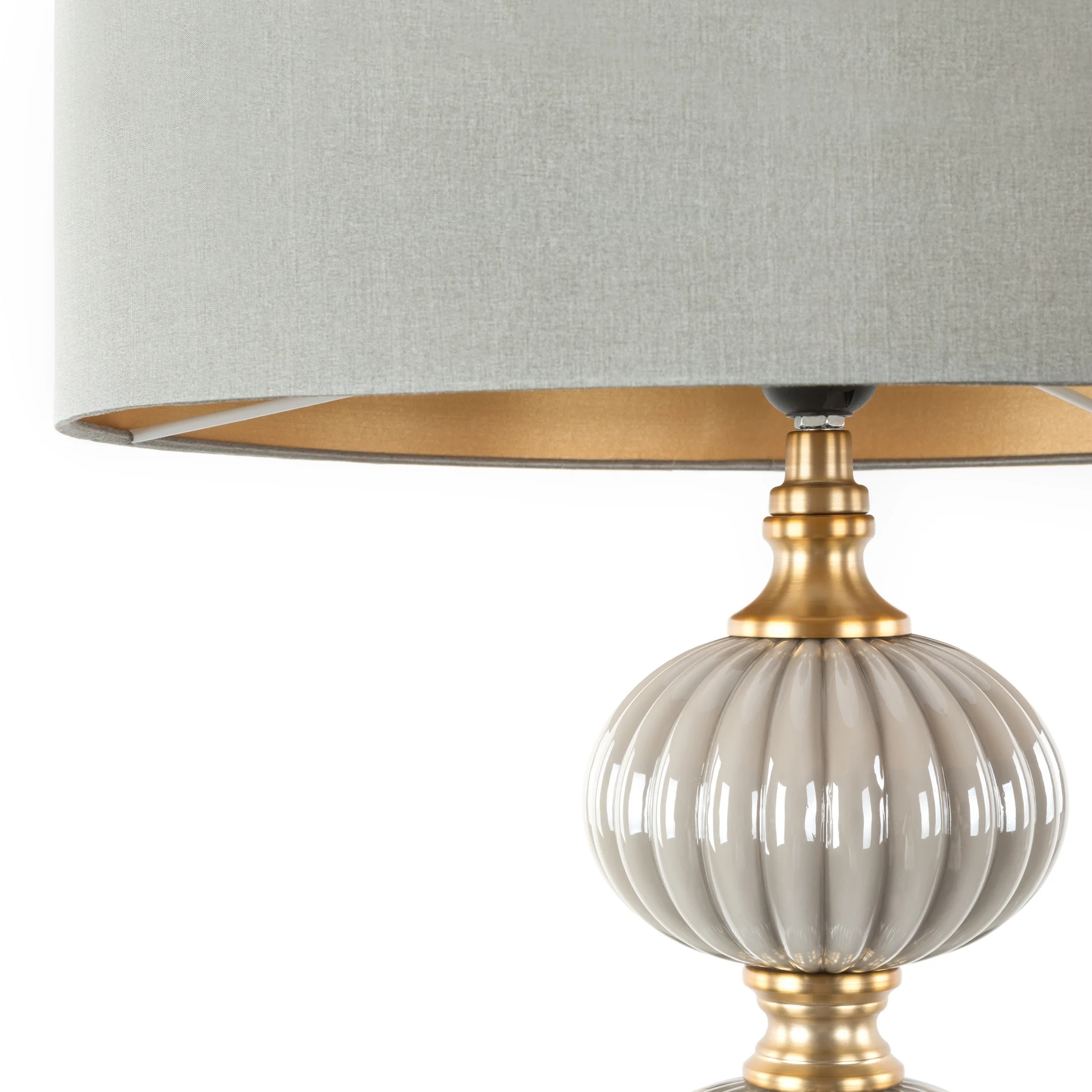 Suzi srebrna lampa stojąca podłogowa z metalową nogą i welwetowym abażurem 63x174 cm Eurofirany