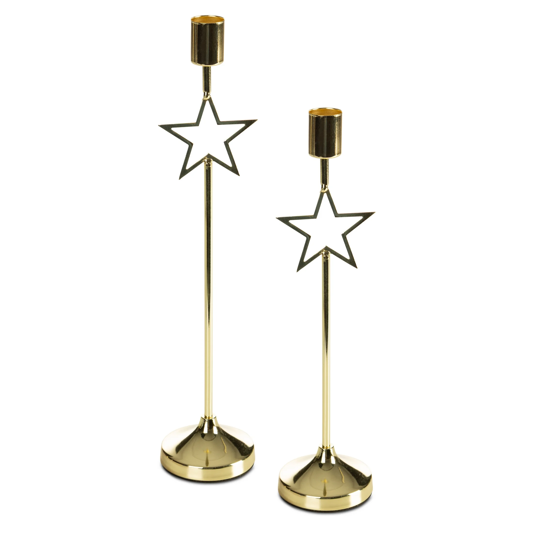 Świąteczny świecznik dekoracyjny złoty z gwiazdą 7x33 cm STAR Eurofirany