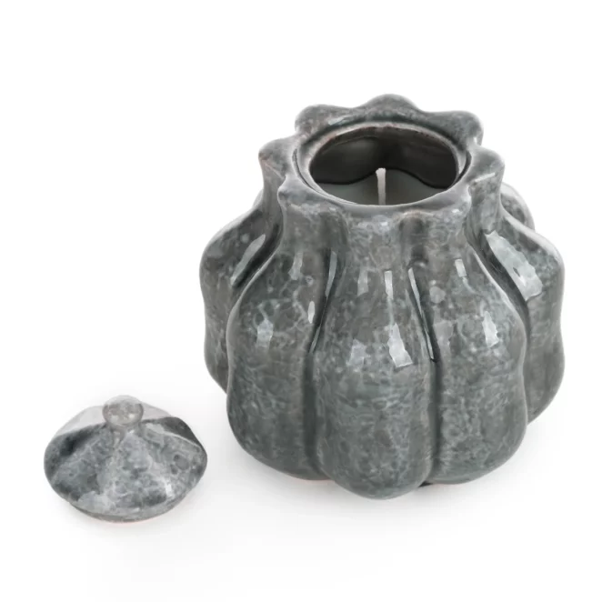 Świeca sojowa grafitowa w eleganckim ceramicznym wazoniku średnica 12x14 cm NIKO Eurofirany