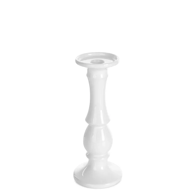 Świecznik ceramiczny dekoracyjny biały o prostym kształcie średnica 10x25 cm JOLY Eurofirany