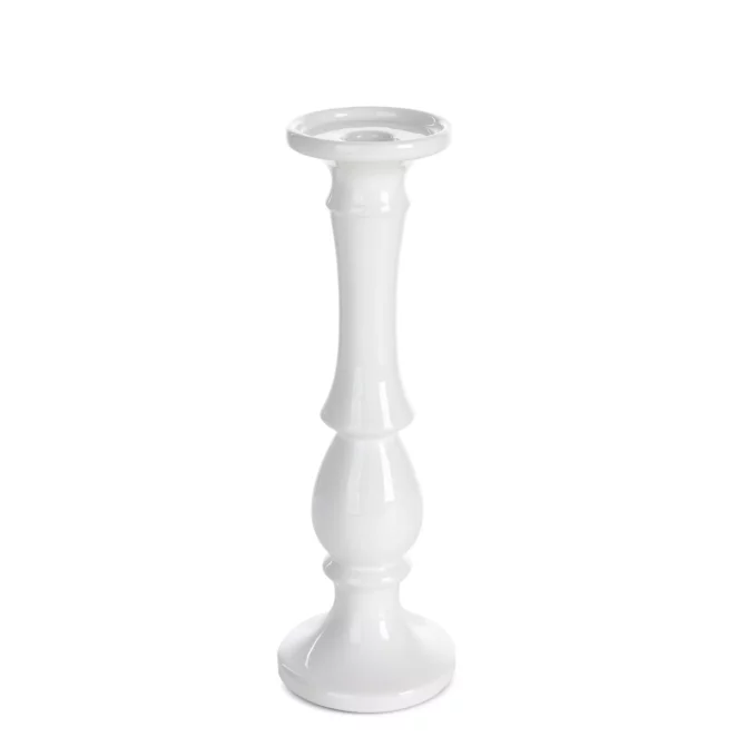 Świecznik ceramiczny dekoracyjny biały o prostym kształcie średnica 10x32 cm JOLY Eurofirany