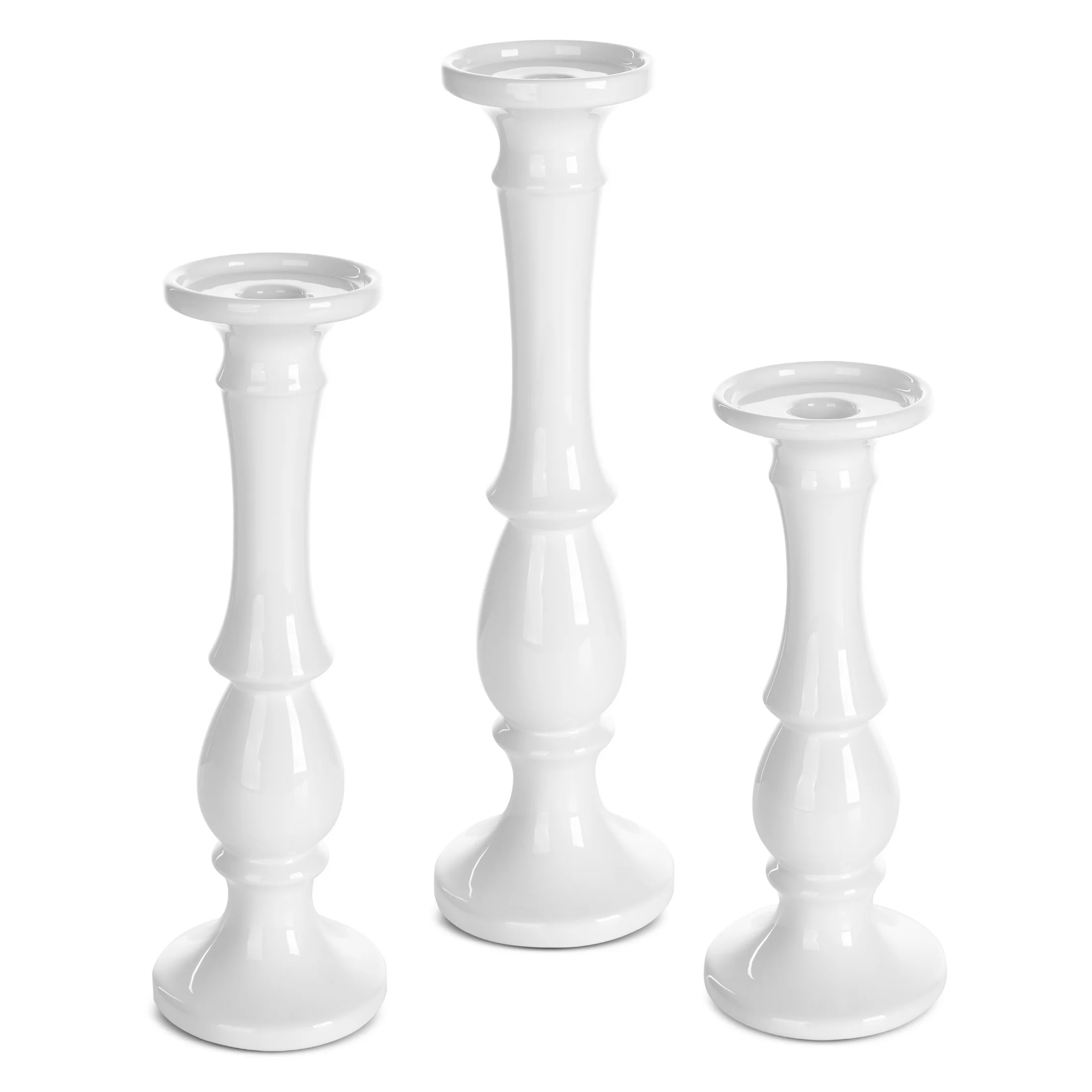 Świecznik ceramiczny dekoracyjny biały o prostym kształcie średnica 10x32 cm JOLY Eurofirany