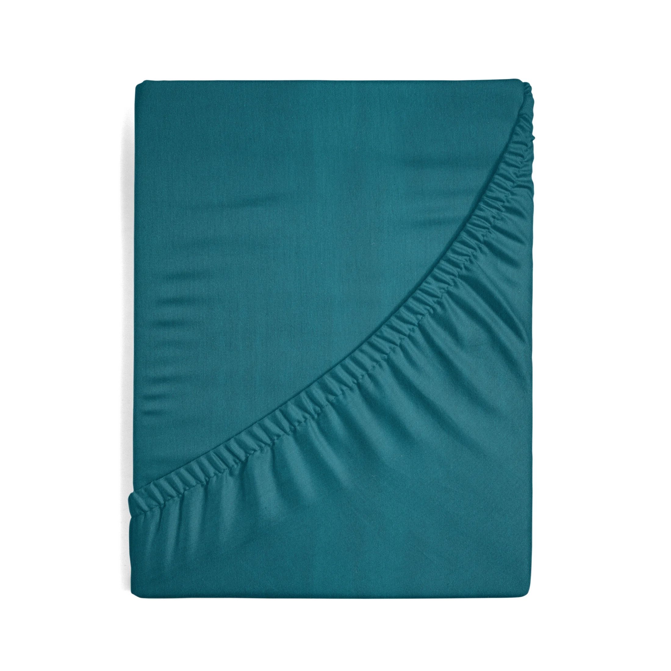 Prześcieradło jersey z gumką 180x200 cm z bawełny kolor turkusowy 125 g/m2 Design 91 Eurofirany