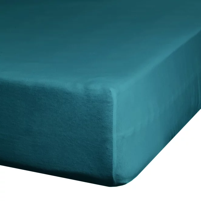 Prześcieradło jersey z gumką 90x200 cm z bawełny kolor turkusowy 125 g/m2 Design 91 Eurofirany