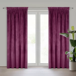 Zasłona fioletowa z ekskluzywnego matowego welwetu 140x270 cm taśma VILLA Eurofirany