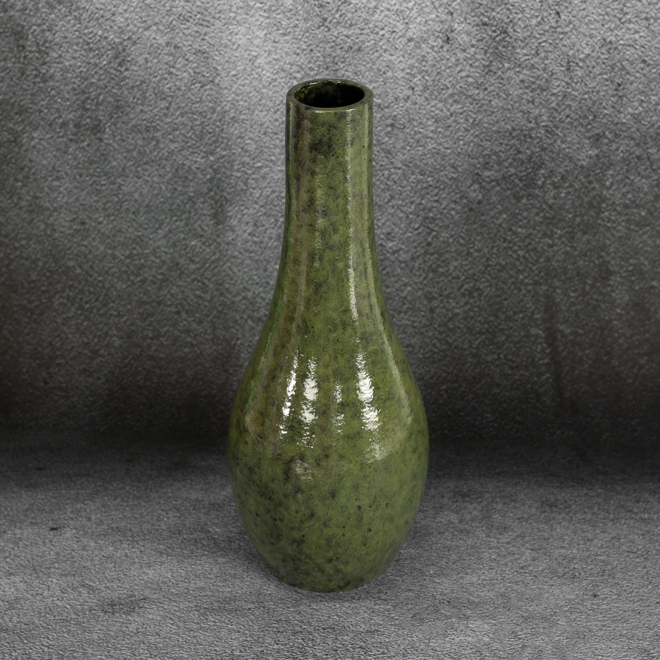 TALIA SMUKŁY CZARNO-ZIELONY WAZON CERAMICZNY 14x34 cm EUROFIRANY