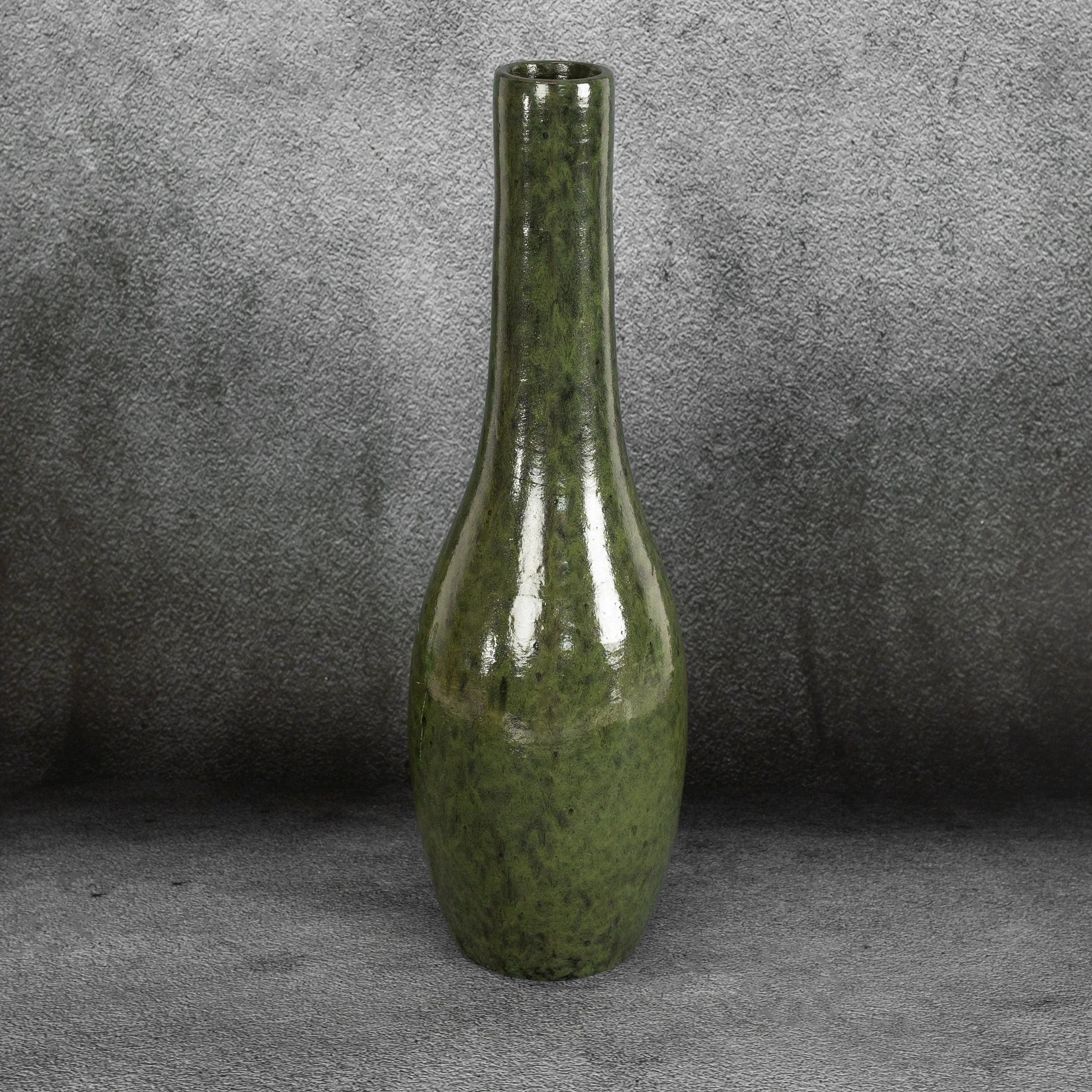 TALIA SMUKŁY CZARNO-ZIELONY WAZON CERAMICZNY 14x46 cm EUROFIRANY