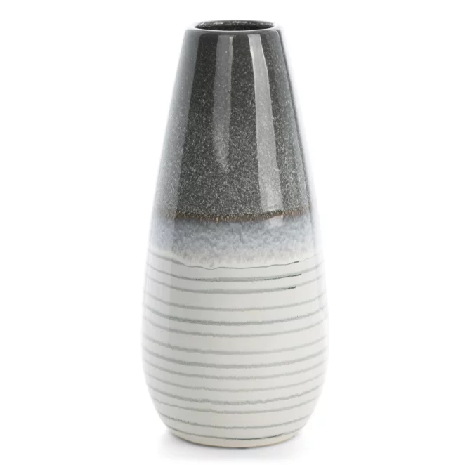 Wazon dekoracyjny biało, popielaty 19x39 cm VIKI Eurofirany