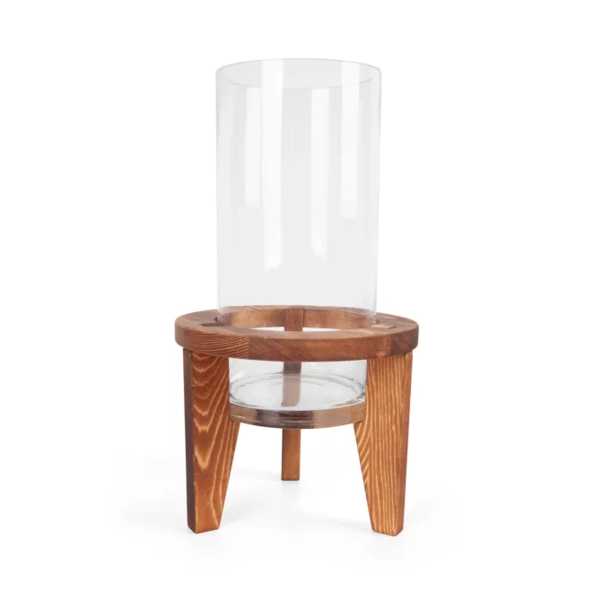 Wazon dekoracyjny Grace  z dodatkiem drewna 19x18 cm Eurofirany