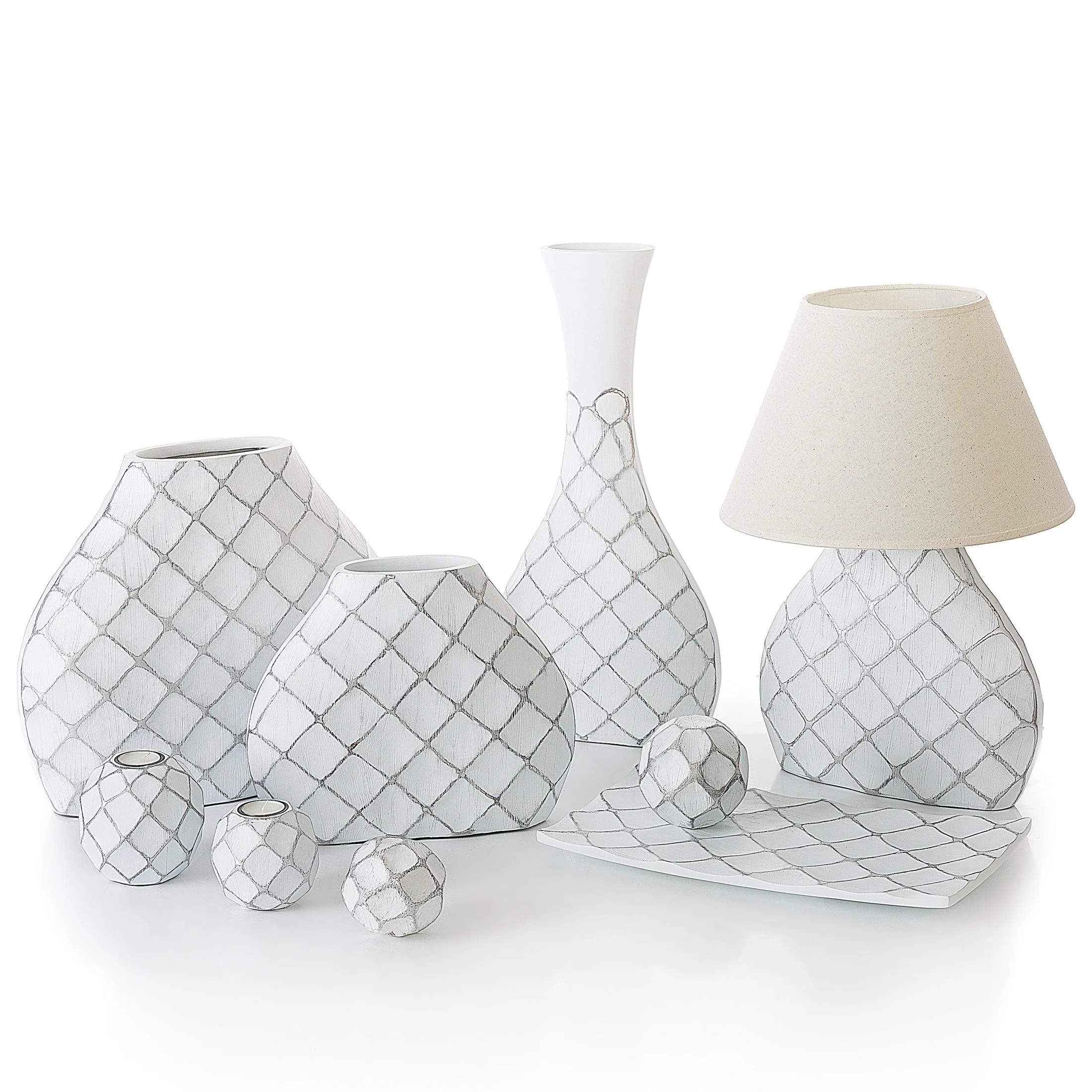 Wazon ceramiczny żłobiony z przetarciami 37 cm