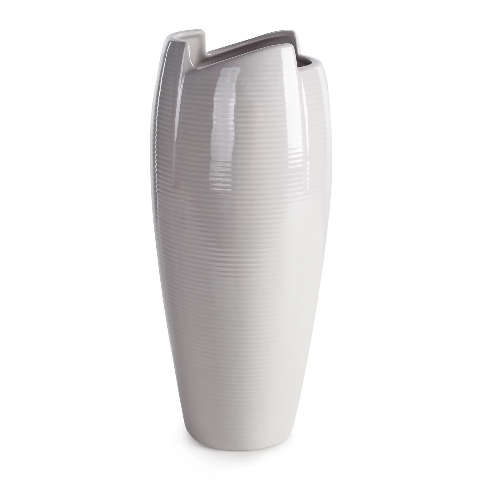 Wazon popielaty dekoracyjny o minimalistycznej formie 17x17x39 cm HALI Eurofirany