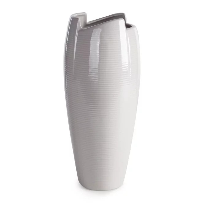 Wazon popielaty dekoracyjny o minimalistycznej formie 17x17x39 cm HALI Eurofirany