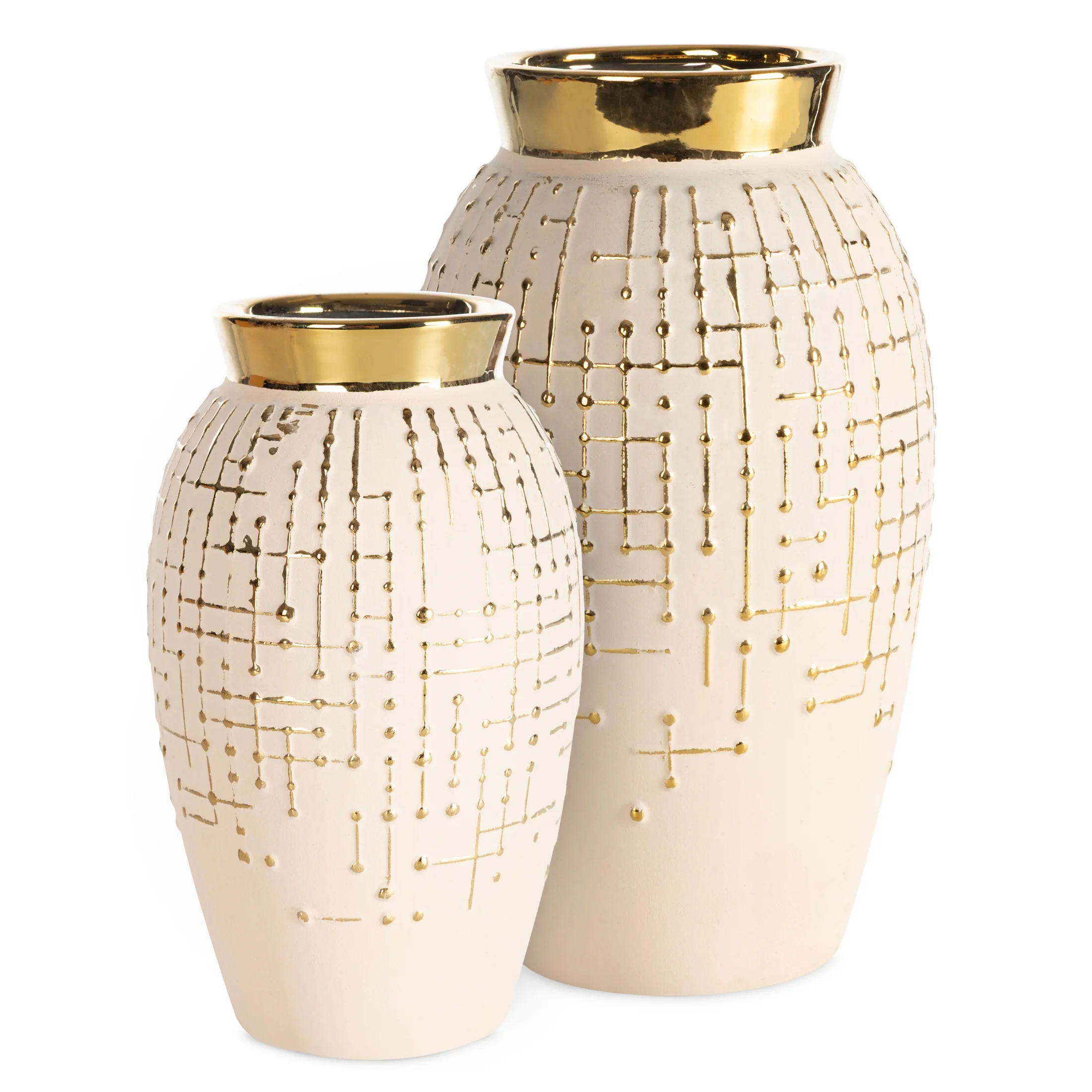 Wazon z glinki ceramicznej KENA o strukturalnej powierzchni Eurofirany