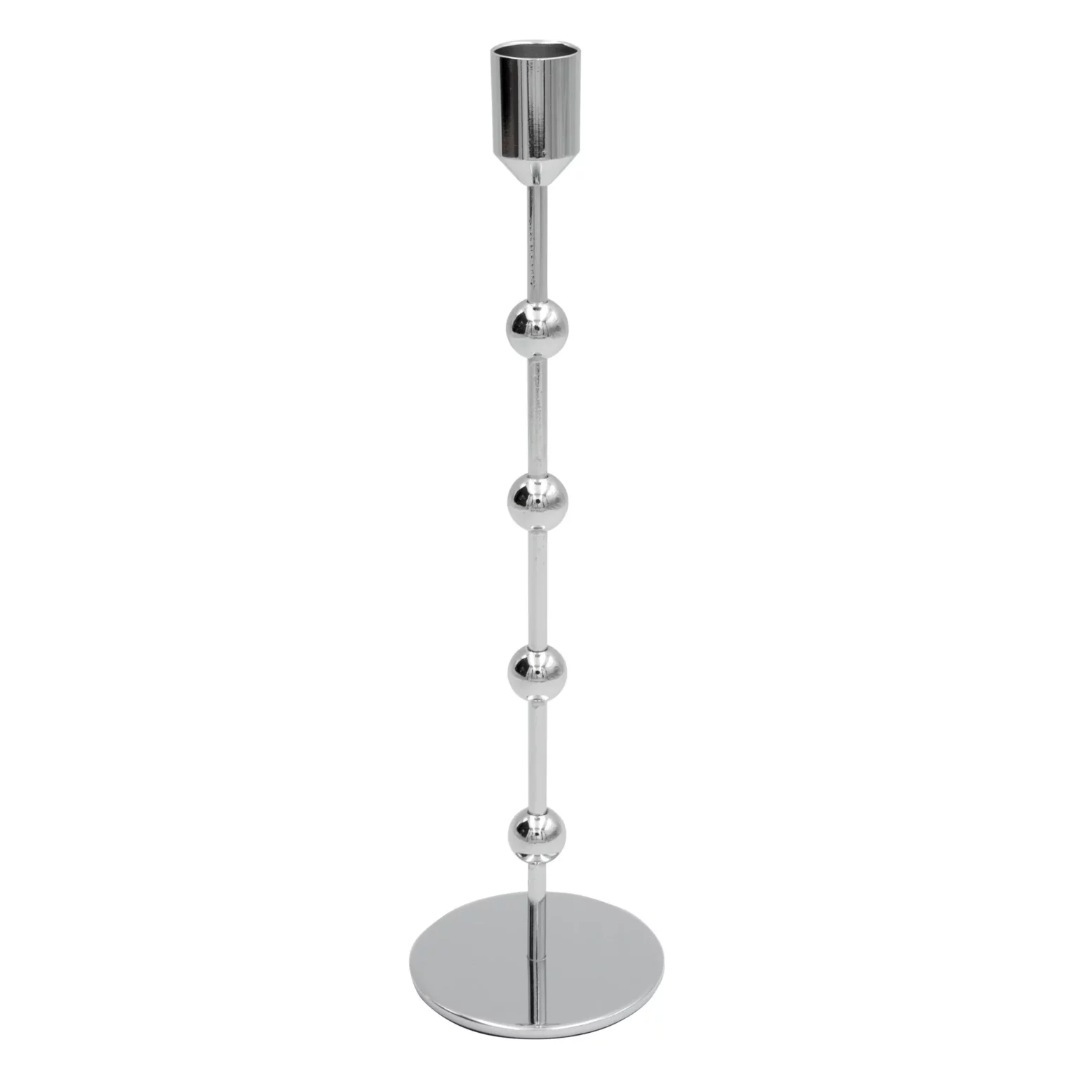 Świecznik srebrny dekoracyjny w minimalistycznym stylu średnica 8x29 cm CELI Eurofirany