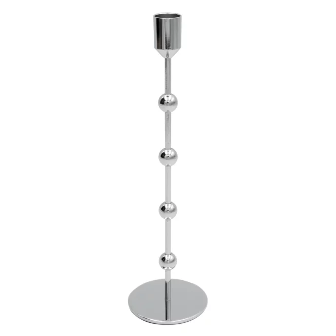 Świecznik srebrny dekoracyjny w minimalistycznym stylu średnica 8x29 cm CELI Eurofirany