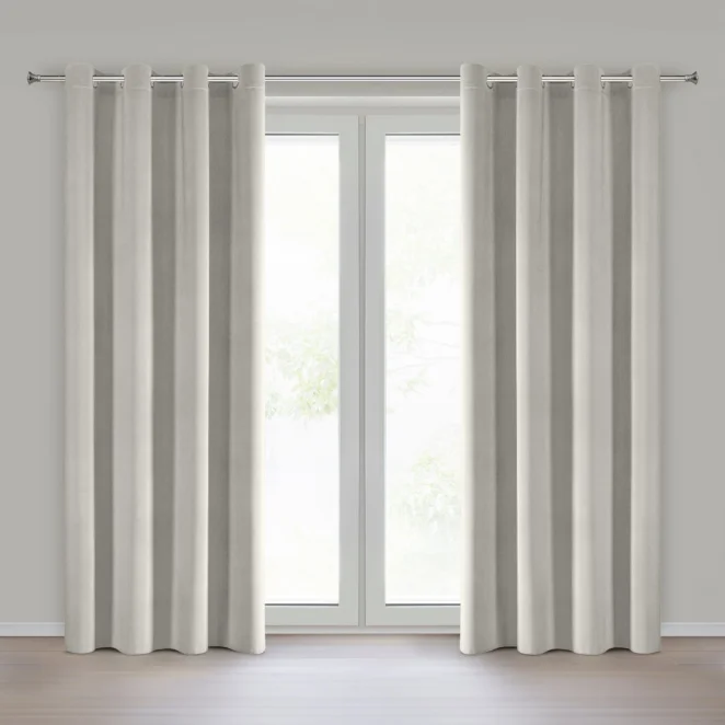 Zasłona beżowa szenilowa 140x250 cm przelotka - MEGI Eurofirany