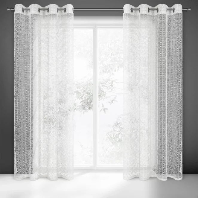 Zasłona biała z siateczki 140x250 cm przelotka - LARA Eurofirany