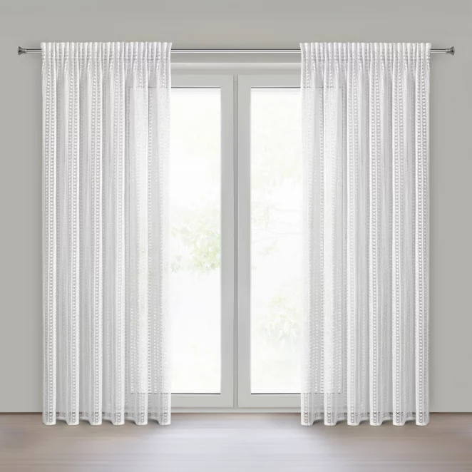 Zasłona biała z siateczki 140x270 cm taśma - BONITA Eurofirany