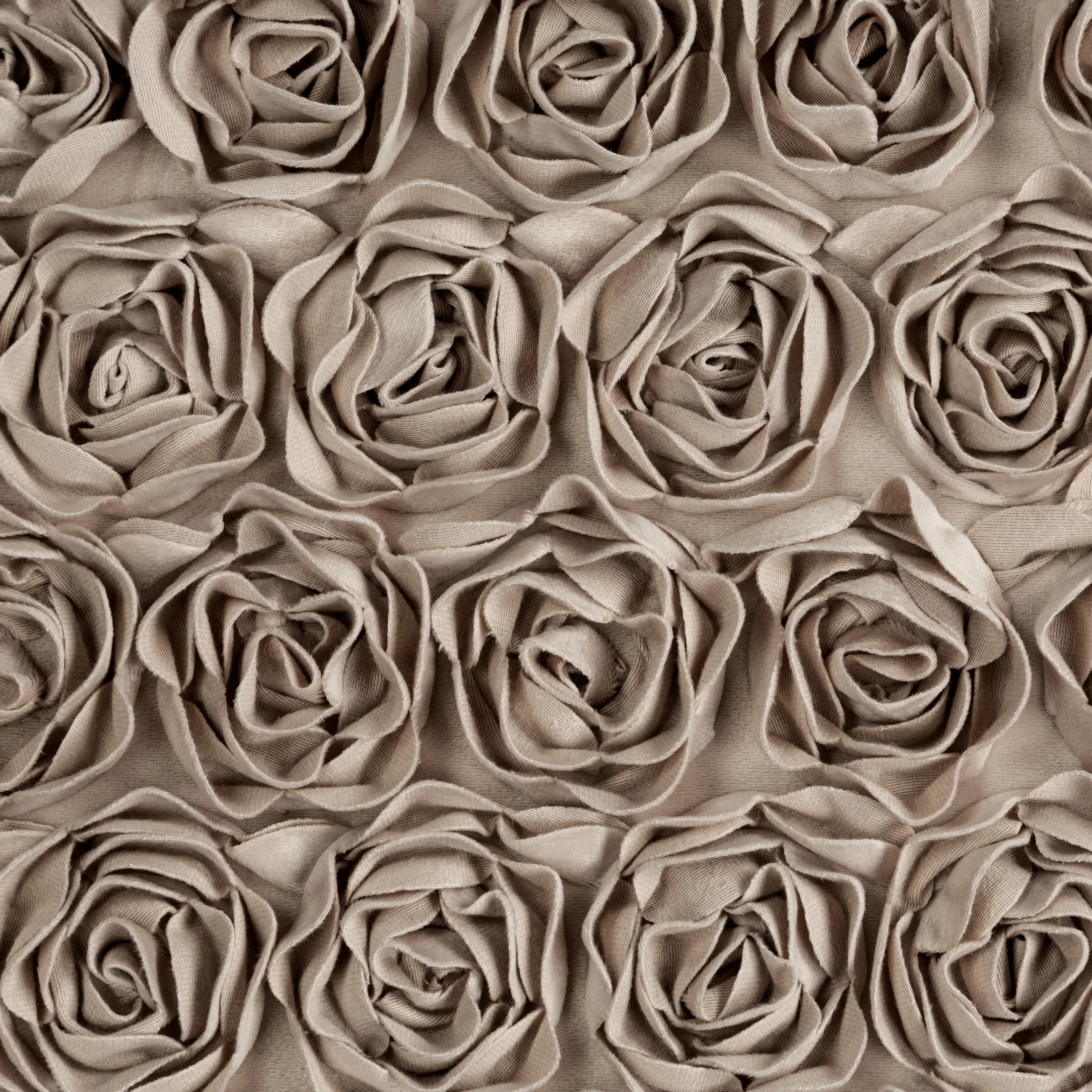 Zasłona ciemnobeżowa z welwetu zdobiona aplikacją 3D róż 140x250 cm przelotka - ROSES Eva Minge Eurofirany